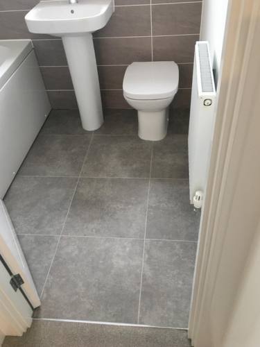 Concrete Amtico Spacia installed in a bathroom