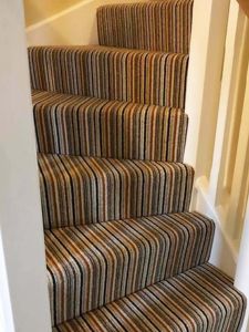Kaleidoscope Carpet Sandstorm installed on stairs