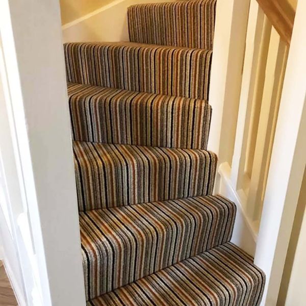 Kaleidoscope Carpet - Sandstorm installed on stairs