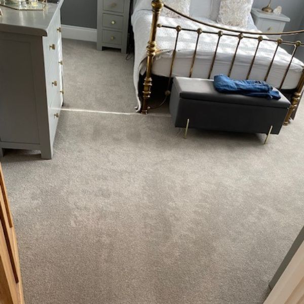 TriBeCa Carpet in Elephants Breath installed in main bedroom in Northamptonshire