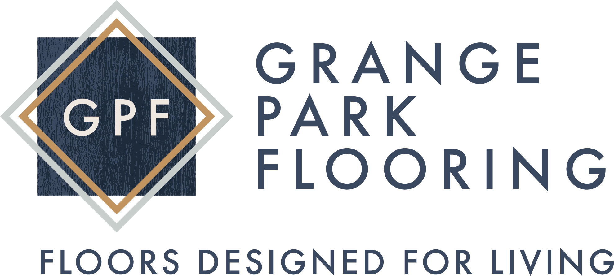 Grange Park Flooring Logo with Strapline 'Floors Designed For Living'